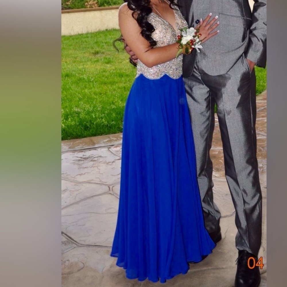 Embellished royal blue gown (SIZE XS)